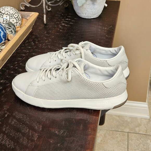 Cole Haan Men's GrandPro Leather Sneakers, Lt Gray, Sz 10 - Picture 3 of 16